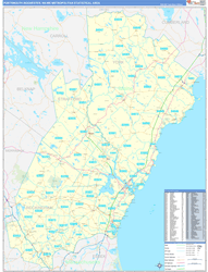 Portsmouth-Rochester Metro Area Wall Map Basic Style 2024